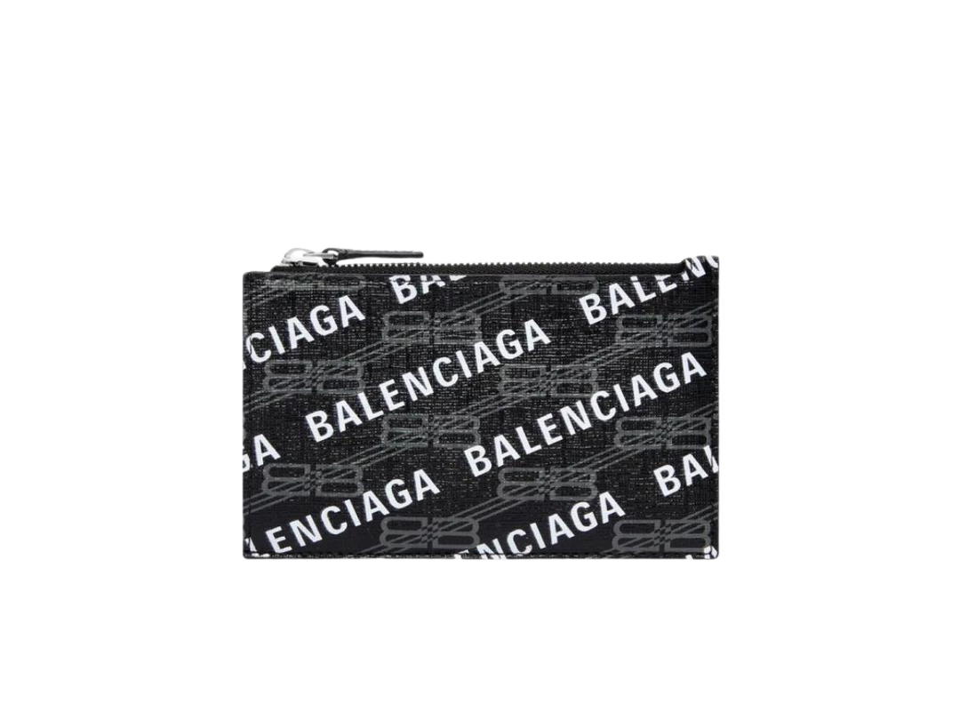 Balenciaga Balenciaga Signature Large Long Coin and Card Holder In BB Monogram Coated Canvas and Allover Logo Black