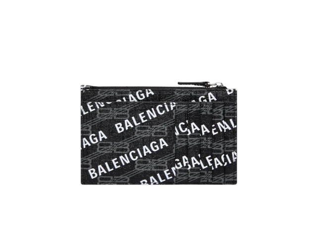 Balenciaga Balenciaga Signature Large Long Coin and Card Holder In BB Monogram Coated Canvas and Allover Logo Black - view 2