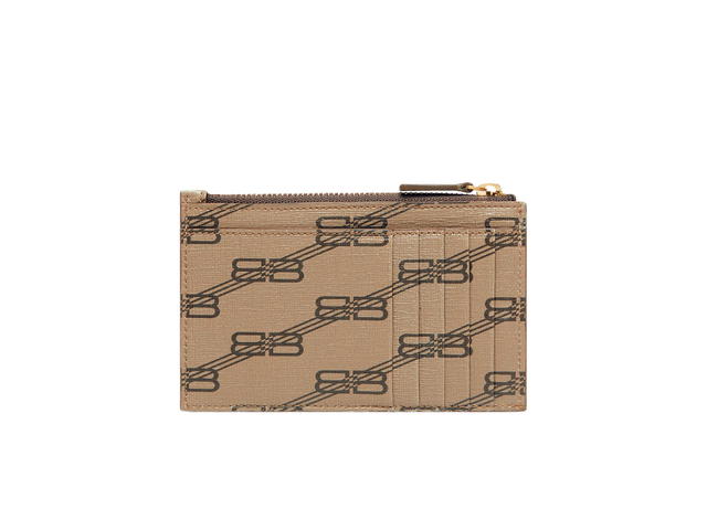 Balenciaga Balenciaga Signature Large Long Coin And Card Holder In Beige and Brown BB Monogram Coated Canvas - view 2