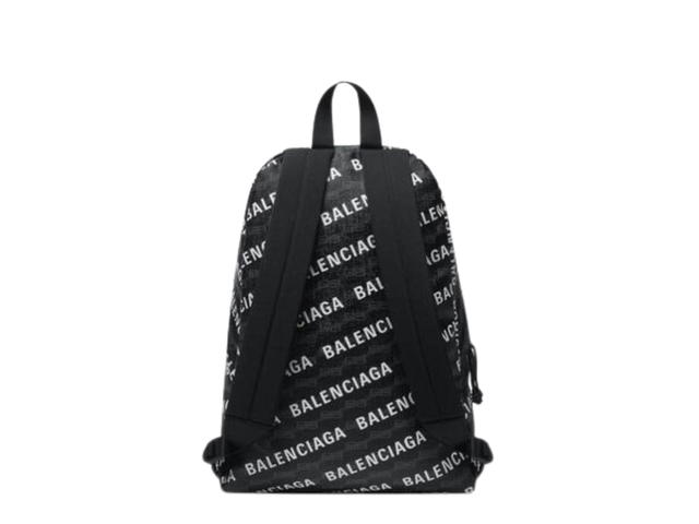 Balenciaga Balenciaga Signature Logo-Print Backpack In Black-White With Gunmetal-Tone - view 2