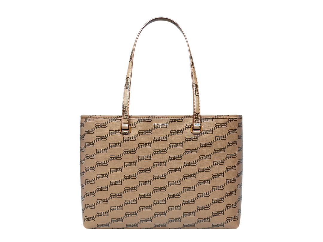 Balenciaga Balenciaga Signature Medium East-West Shopper Bag In BB Monogram Coated Canvas WIth Aged-Gold Hardware Beige