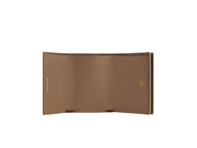 Balenciaga Balenciaga Signature Mini Wallet In BB Monogram Coated Canvas and Allover Logo Beige - view 3