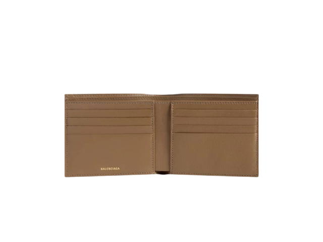 Balenciaga Balenciaga Signature Square Folded Wallet In Monogram Coated Canvas And Allover Logo Beige - view 2