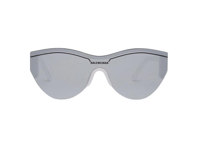 Balenciaga Balenciaga Ski Navigator Sunglasses In Grey Acetate Frame With Mirror Silver Lens - view 1