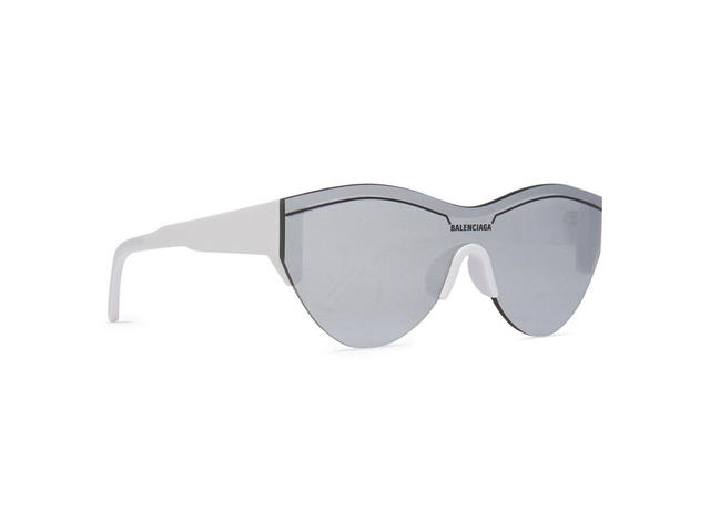 Balenciaga Balenciaga Ski Navigator Sunglasses In Grey Acetate Frame With Mirror Silver Lens - view 2