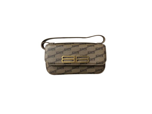 Balenciaga Balenciaga Small Gossip Crossbody Bag In Monogram Leather With Gold-Tone Hardware Brown - view 1