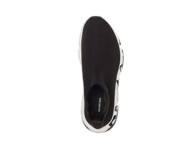 Balenciaga Balenciaga Speed Graffiti Trainers Black White - view 3