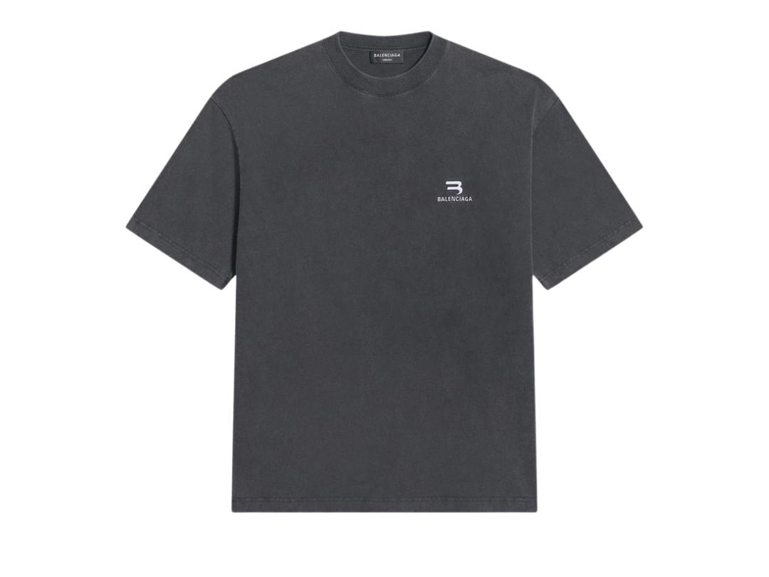 Balenciaga Balenciaga Sporty B Medium Fit T-Shirt Black White