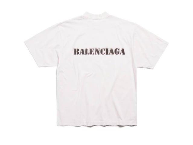 Balenciaga Balenciaga Stencil Type T-shirt Medium Fit  Off White-Black - view 2