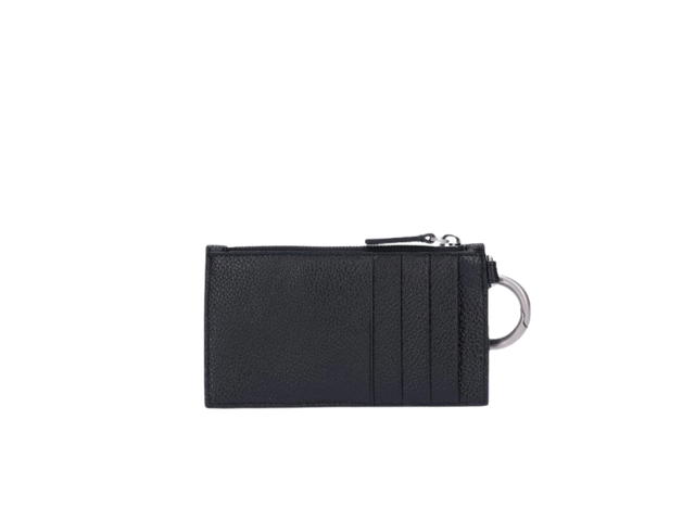 Balenciaga Balenciaga Strap Card Holder In Grained Leather-Embossed With Silver Metal Hardware Black - view 2