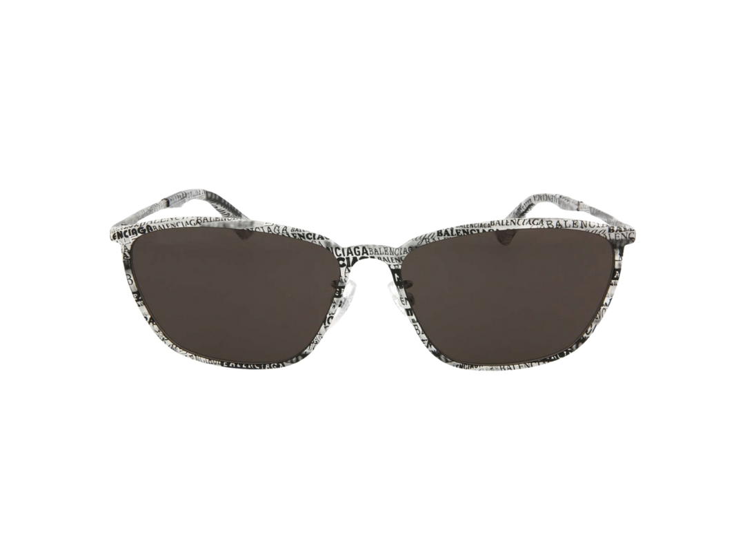 Balenciaga Balenciaga Sunglasses In Black-White Logo Printed Frame With Grey Lens