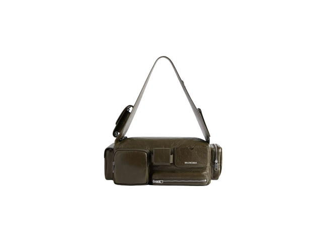 Balenciaga Balenciaga Superbusy Small Sling Bag In Dark Green Arena Lambskin With Aged-Silver Hardware - view 1