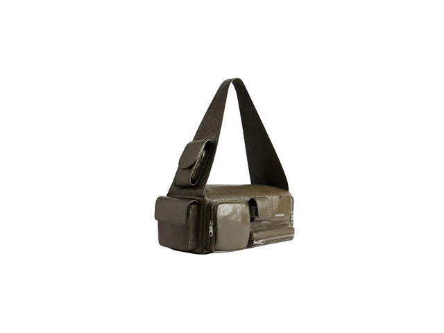 Balenciaga Balenciaga Superbusy Small Sling Bag In Dark Green Arena Lambskin With Aged-Silver Hardware - view 2