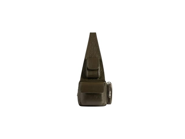 Balenciaga Balenciaga Superbusy Small Sling Bag In Dark Green Arena Lambskin With Aged-Silver Hardware - view 3