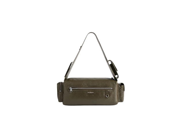 Balenciaga Balenciaga Superbusy Small Sling Bag In Dark Green Arena Lambskin With Aged-Silver Hardware - view 4