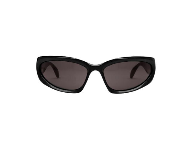 Balenciaga Balenciaga Swift Oval Sunglasses In Black Bio-Based Injected Nylon Frame With Black Lenes - view 1