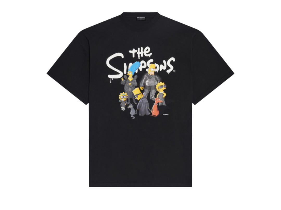Balenciaga Balenciaga The Simpsons Printed Crewneck T-Shirt Black