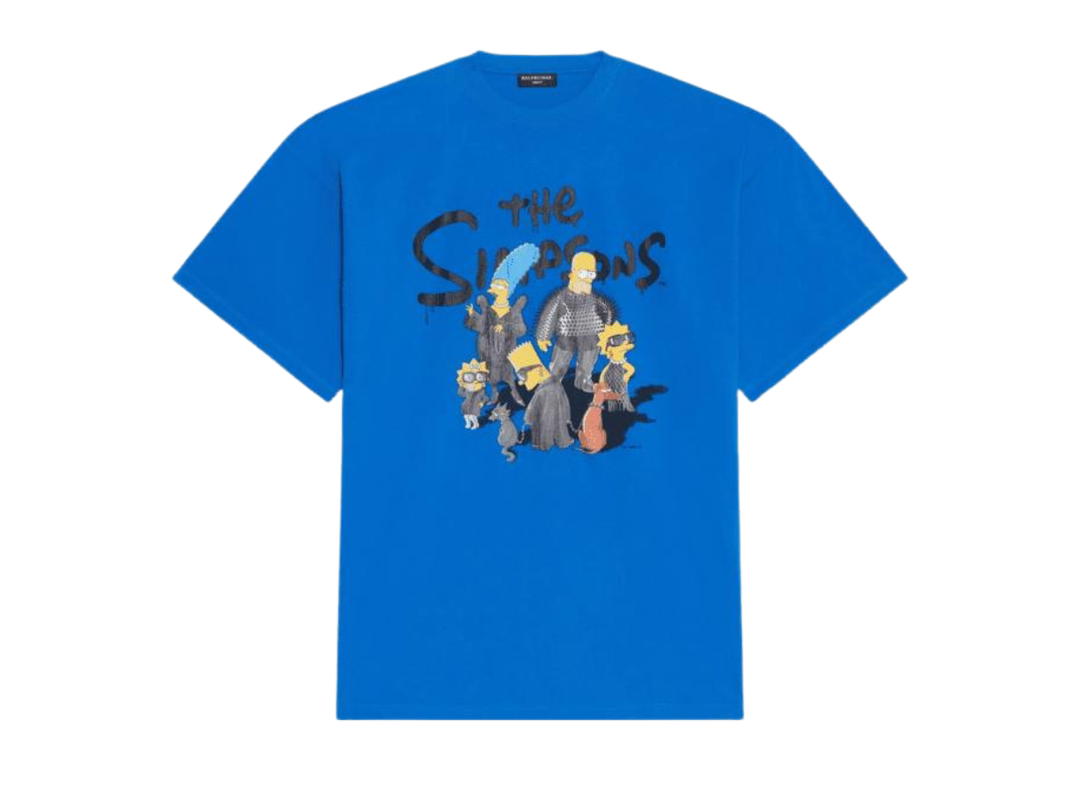 Balenciaga Balenciaga The Simpsons Printed Crewneck T-Shirt Blue