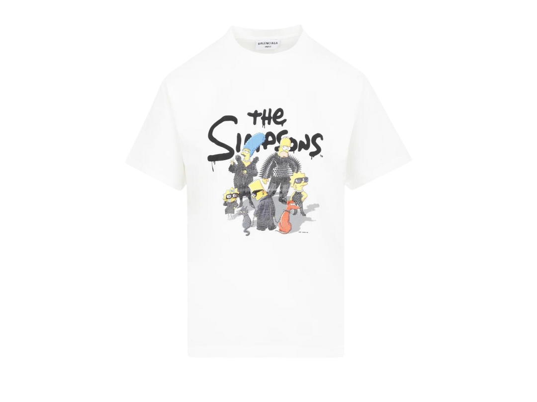 Balenciaga Balenciaga The Simpsons Printed Crewneck T-Shirt White