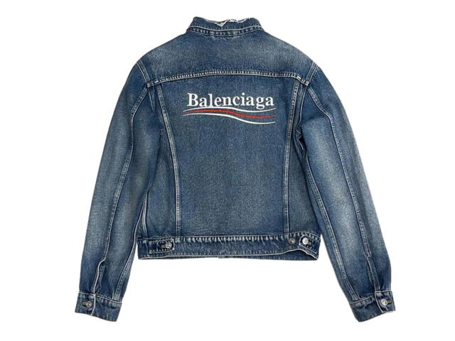 Balenciaga Balenciaga Trucker Jacket In Washed Blue Denim - view 2