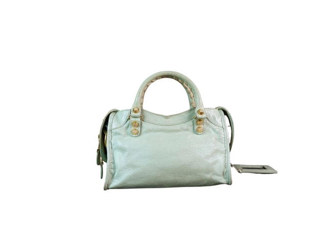 Balenciaga BALENCIAGA Vert Jade Lambskin Leather Giant 12 Gold Mini City Bag - view 2