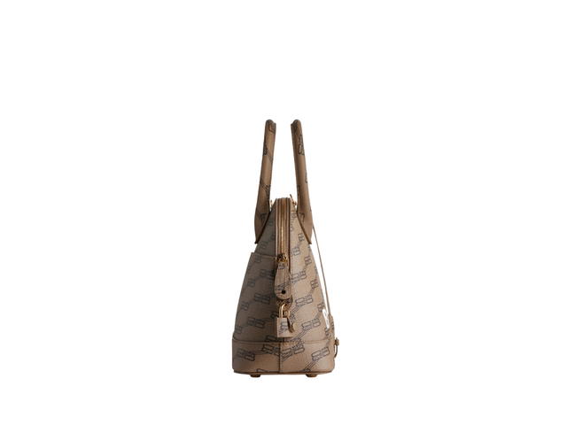 Balenciaga Balenciaga Ville Small Handbag In Beige And Brown BB Monogram Coated Canvas With Aged-Gold Hardware - view 3