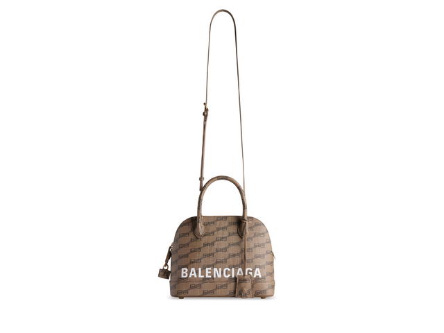 Balenciaga Balenciaga Ville Small Handbag In Beige And Brown BB Monogram Coated Canvas With Aged-Gold Hardware - view 5