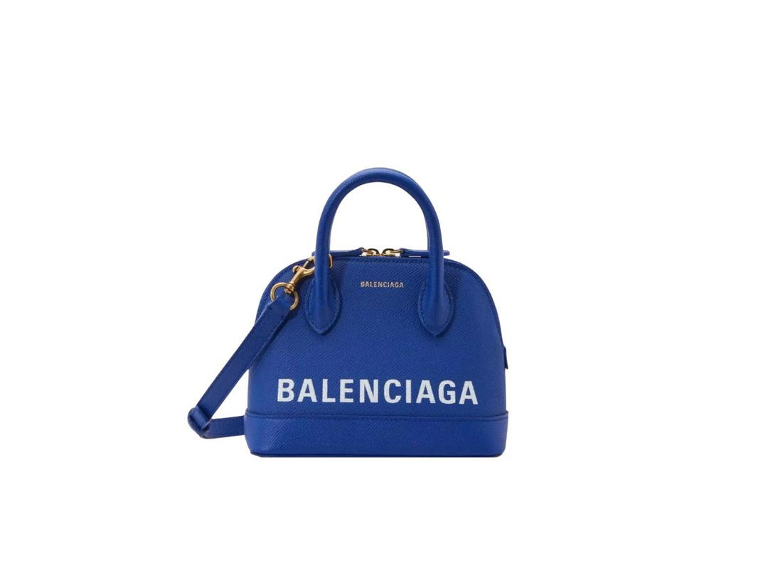 Balenciaga Balenciaga Ville XXS Handbag In Royal Blue Grained Calfskin Leather With Aged-Gold Hardware