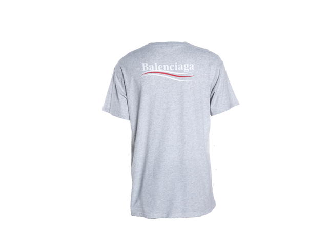 Balenciaga Balenciaga Wave Logo Print T-Shirt Light Grey - view 2