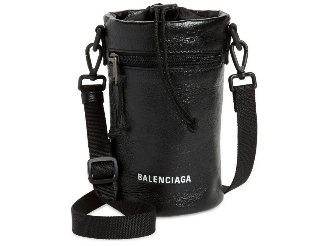 Balenciaga Balenciaga Weekend Bottle Holder Bag In Black Leather