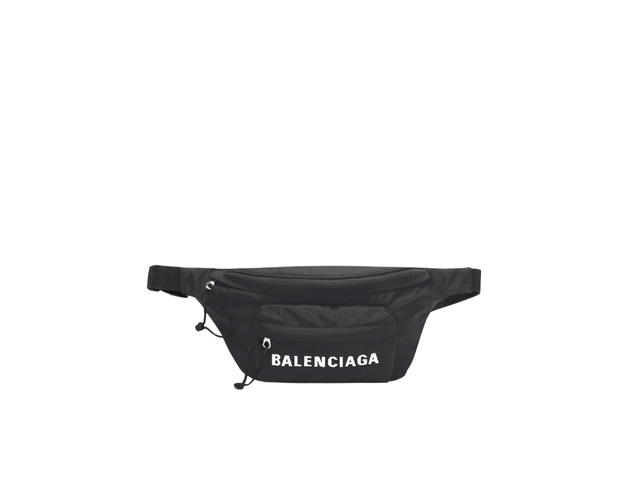 Balenciaga Balenciaga Wheel Beltpack In Black Nylon and White Logo Embroidered - view 1