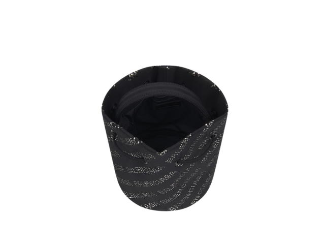 Balenciaga Balenciaga Wheel Drawstring Bucket Bag XS In Recycled Nylon-Crystal Lettering Black - view 3