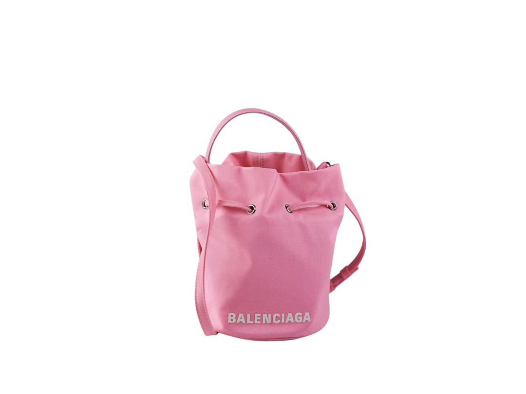 Balenciaga Balenciaga Wheel XS Bucket Bag In Nylon With Silver Hardware Pink