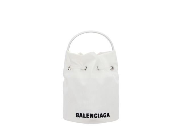 Balenciaga Balenciaga Wheel XS Bucket Bag In Nylon With Silver Hardware White - view 1