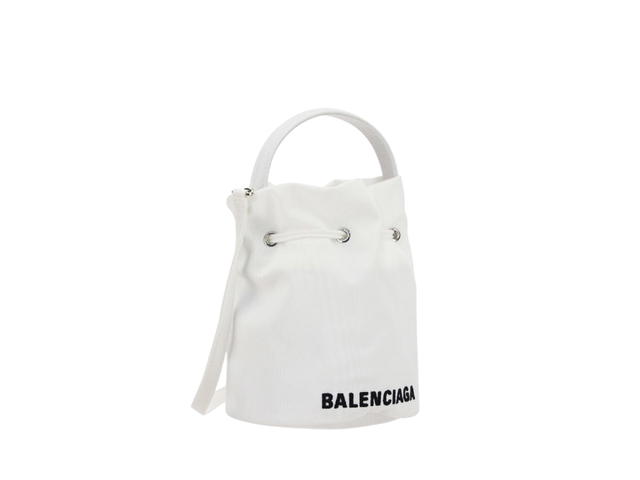 Balenciaga Balenciaga Wheel XS Bucket Bag In Nylon With Silver Hardware White - view 3