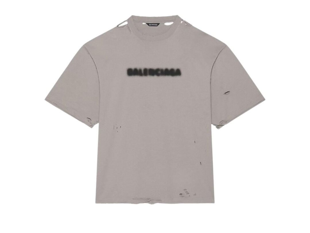 Balenciaga Balenciaga Wide Fit Blurry T-Shirt In Grey