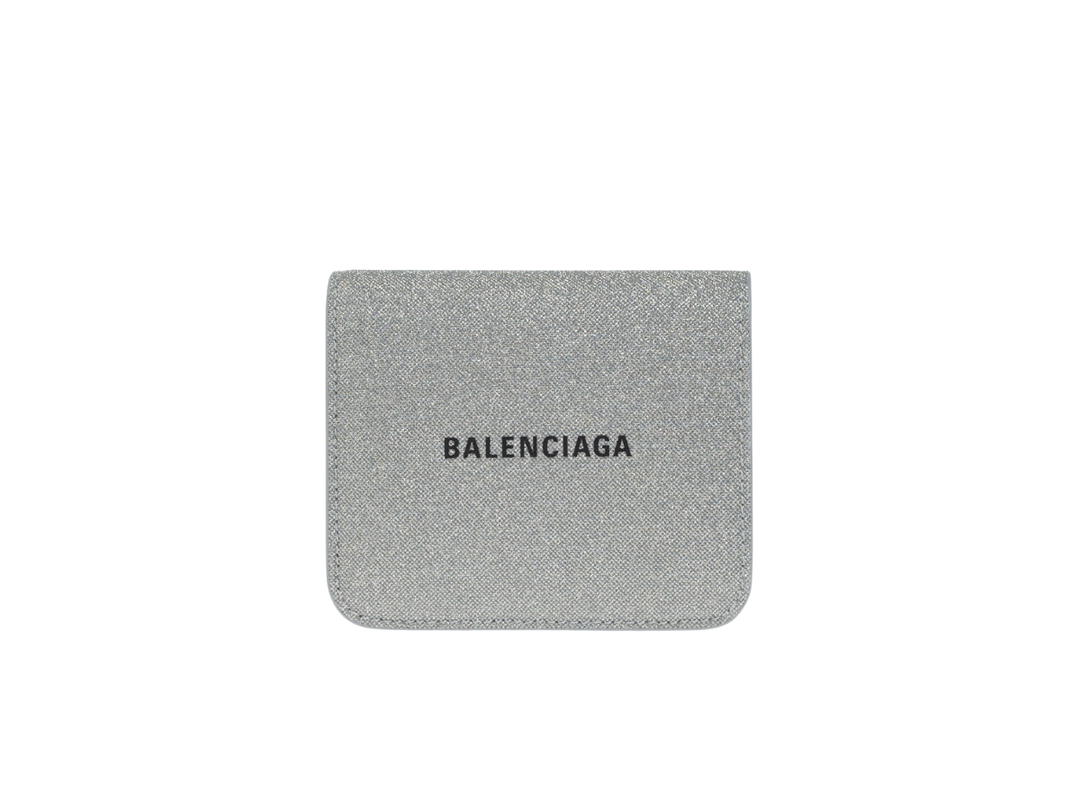 Balenciaga Balenciaga Women's Cash Flap Coin And Card Holder In Sparkling Fabric In Silver