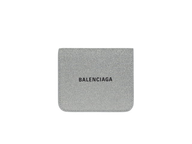 Balenciaga Balenciaga Women's Cash Flap Coin And Card Holder In Sparkling Fabric In Silver - view 1