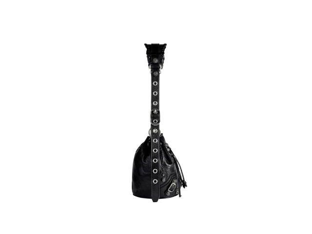 Balenciaga Balenciaga Women's Le Cagole Xs Bucket Bag In Black Arena Lambskin With Aged-Silver Hardware - view 2