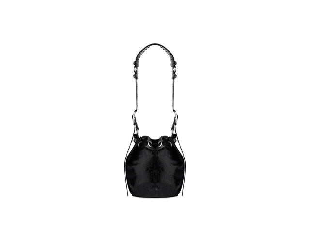 Balenciaga Balenciaga Women's Le Cagole Xs Bucket Bag In Black Arena Lambskin With Aged-Silver Hardware - view 3