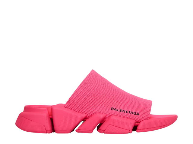 Balenciaga Balenciaga Women's Speed 2.0 Recycled Knit Slide Sandal In Neon Pink Recycled Knit-Sole Unit (W) - view 1