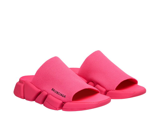 Balenciaga Balenciaga Women's Speed 2.0 Recycled Knit Slide Sandal In Neon Pink Recycled Knit-Sole Unit (W) - view 2