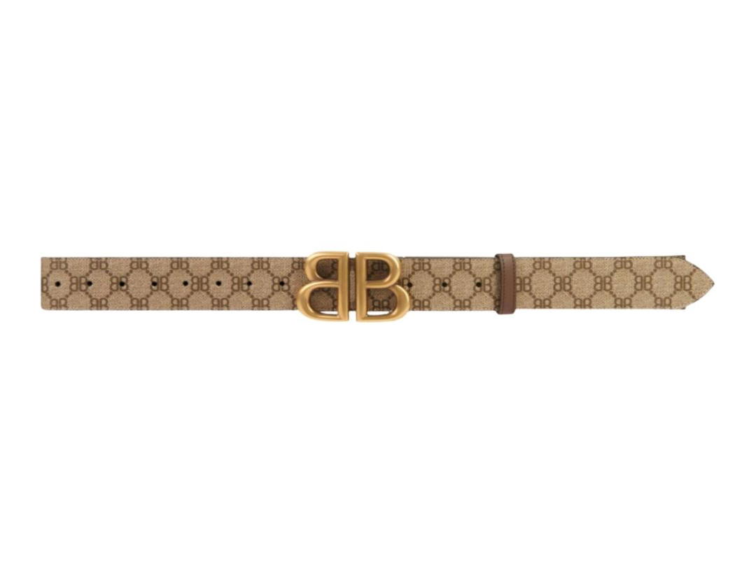 Balenciaga Balenciaga x Gucci Hacker BB Belt in Coated Canvas in Beige