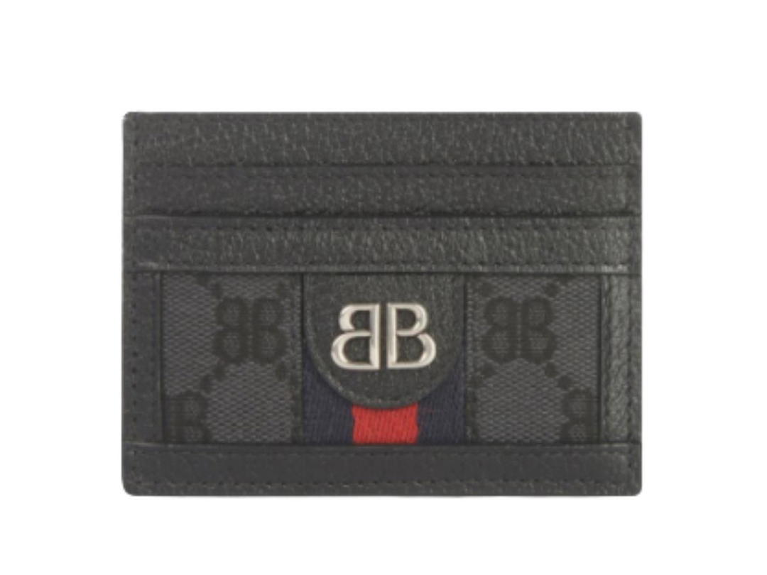 Balenciaga Balenciaga x Gucci Hacker Card Case in Canvas Jacquard in Black