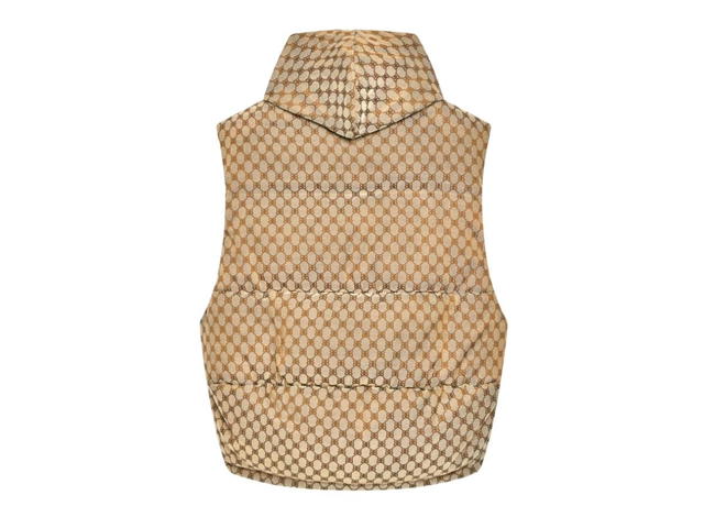 Balenciaga Balenciaga x Gucci Hacker Cocoon Puffer Gilet in Beige - view 2