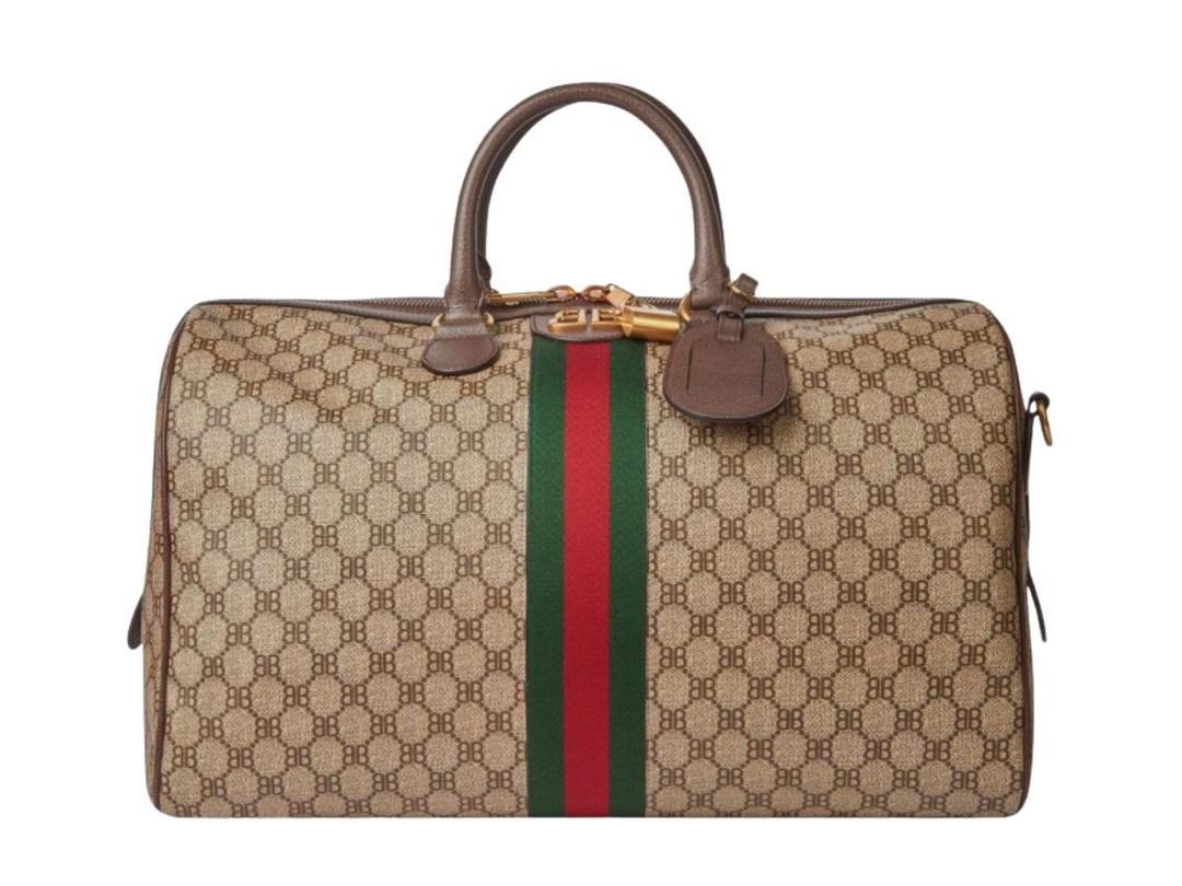 Balenciaga Balenciaga x Gucci Hacker Medium Duffle Bag in Coated Canvas in Beige