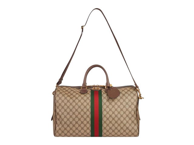 Balenciaga Balenciaga x Gucci Hacker Medium Duffle Bag in Coated Canvas in Beige - view 3