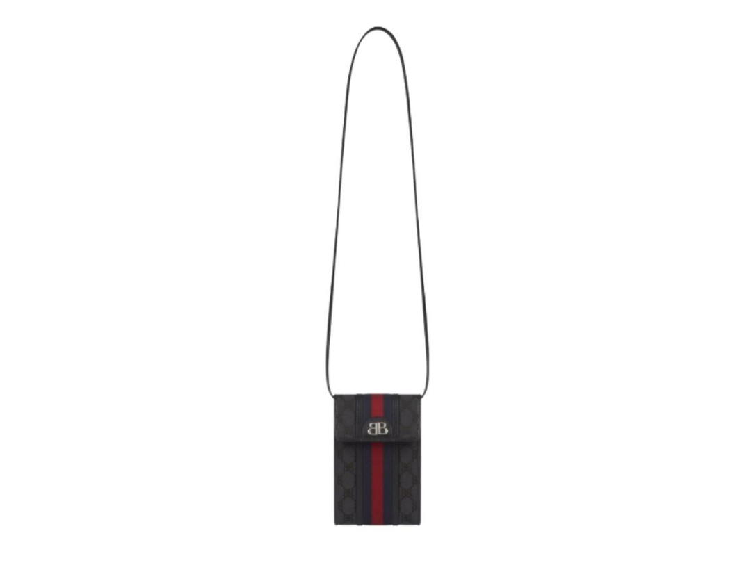 Balenciaga Balenciaga x Gucci Hacker Phone Bag in Canvas Jacquard in Black
