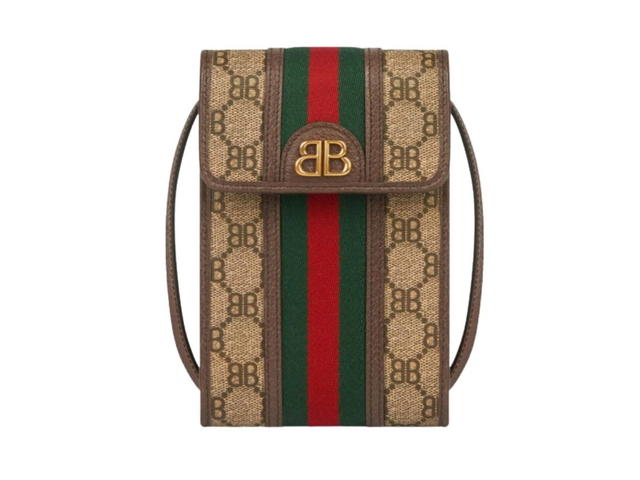 Balenciaga Balenciaga x Gucci Hacker Phone Bag in Coated Canvas in Beige - view 3