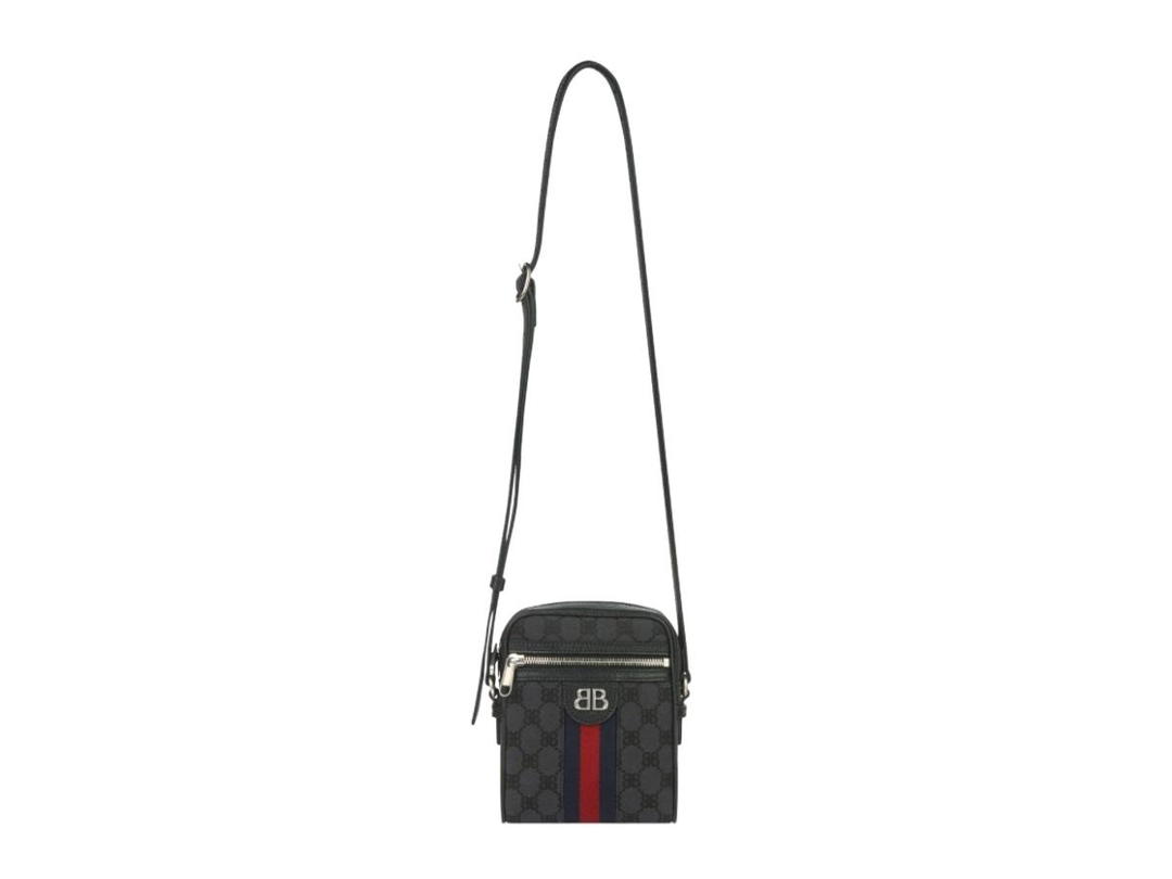 Balenciaga Balenciaga x Gucci Hacker Shoulder Zip Bag in Canvas Jacquard in Black